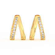 1/2 Ct Round Cut Moissanite Hoop Earrings 14K Gold Plated